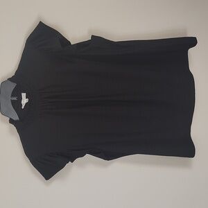 Rio & Rian EUC women's large, black, short butterfly sleeves, top